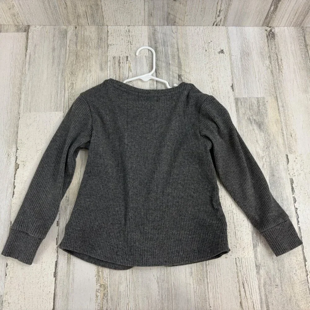 Old Navy Gray Long Sleeve Ribbed Sweater Sz S 6 7